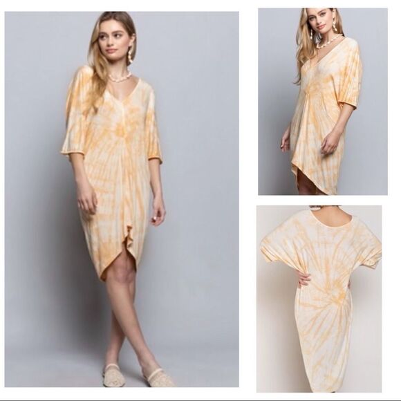 Tie Dye Dolman high low knitTunic Top - Picture 2 of 15